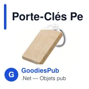 Porte-clés personnalisable en bois Pelton avec logo - Miniature 7