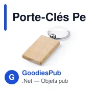 Porte-clés personnalisable en bois Pelton avec logo - Miniature 8