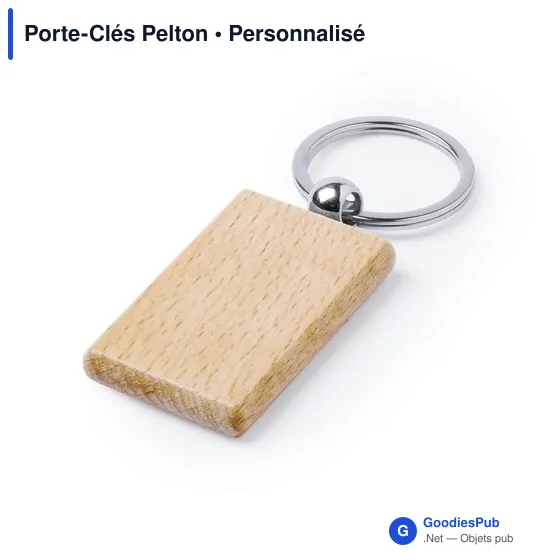 Porte-clés personnalisable en bois Pelton avec logo - Image 8