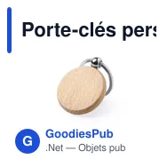 Porte-clés personnalisable en bois Pelton avec logo - Miniature 10