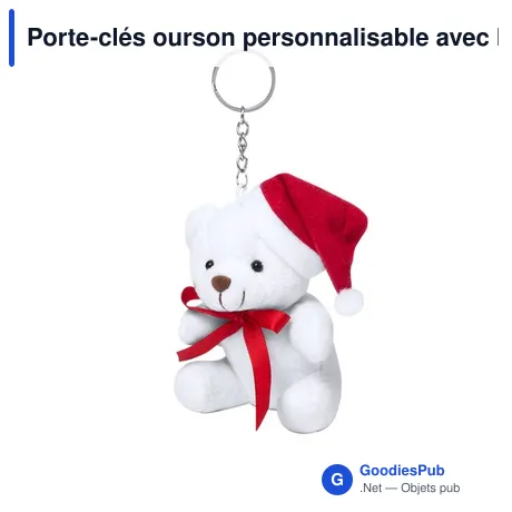 Porte-clés ourson personnalisable avec logo entreprise