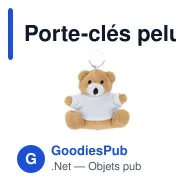 Porte-clés peluche personnalisable avec logo - Pickford - Miniature 2