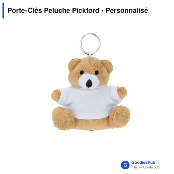 Porte-clés peluche personnalisable avec logo - Pickford - Image 2