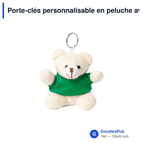 Porte-clés personnalisable en peluche avec logo - Tedchain