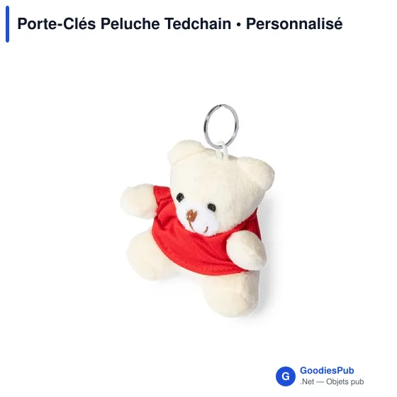 Porte-clés personnalisable en peluche avec logo - Tedchain - Image 11