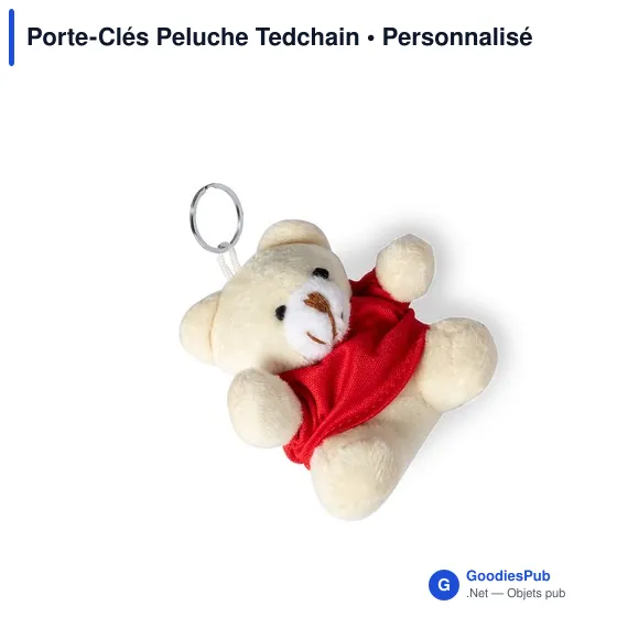 Porte-clés personnalisable en peluche avec logo - Tedchain - Image 12