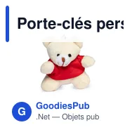 Porte-clés personnalisable en peluche avec logo - Tedchain - Miniature 3