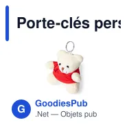 Porte-clés personnalisable en peluche avec logo - Tedchain - Miniature 4