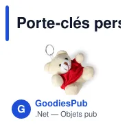 Porte-clés personnalisable en peluche avec logo - Tedchain - Miniature 5