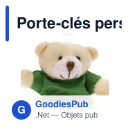 Porte-clés personnalisable en peluche avec logo - Tedchain - Miniature 6