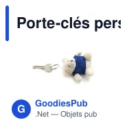 Porte-clés personnalisable en peluche avec logo - Tedchain - Miniature 7