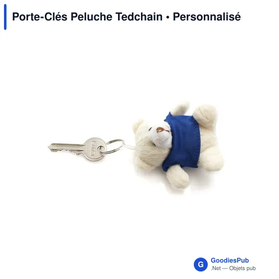 Porte-clés personnalisable en peluche avec logo - Tedchain - Image 7
