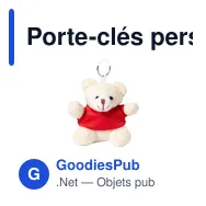 Porte-clés personnalisable en peluche avec logo - Tedchain - Miniature 8