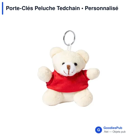 Porte-clés personnalisable en peluche avec logo - Tedchain - Image 8