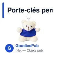 Porte-clés personnalisable en peluche avec logo - Tedchain - Miniature 9