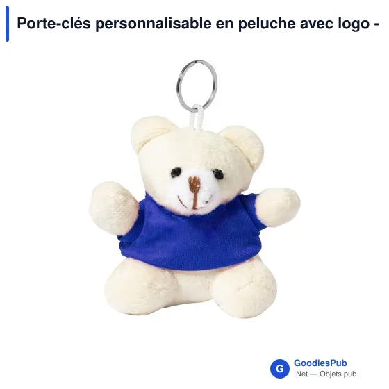 Porte-clés personnalisable en peluche avec logo - Tedchain - Image 9