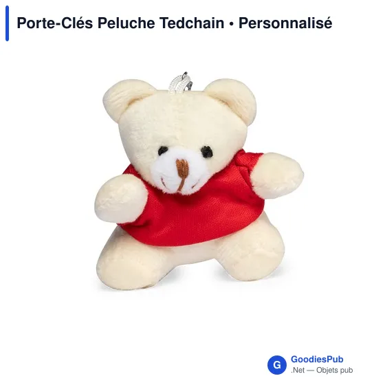 Porte-clés personnalisable en peluche avec logo - Tedchain - Image 10