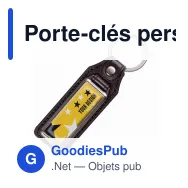 Porte-clés personnalisable plastique et métal 10,7 cm avec logo - Duo 107 - Miniature 2