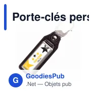 Porte-clés personnalisable plastique et métal 11,4 cm avec logo - Duo 114 - Miniature 2