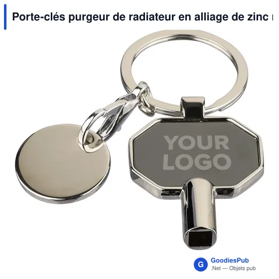 Porte-clés purgeur de radiateur en alliage de zinc recyclé Mara - Image 2