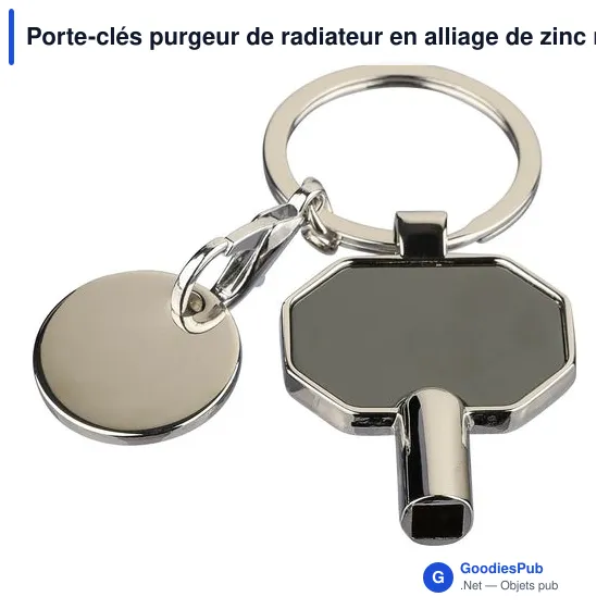 Porte-clés purgeur de radiateur en alliage de zinc recyclé Mara - Image 4