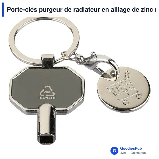 Porte-clés purgeur de radiateur en alliage de zinc recyclé Mara - Image 5