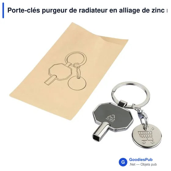 Porte-clés purgeur de radiateur en alliage de zinc recyclé Mara - Image 6