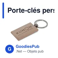 Porte-clés personnalisable rectangulaire en bois de bouleau avec logo - Birch - Miniature 1
