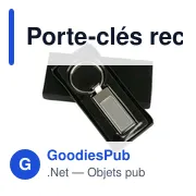 Porte-clés rectangulaire personnalisable en métal avec logo - Stella - Miniature 1
