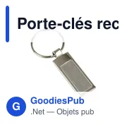 Porte-clés rectangulaire personnalisable en métal avec logo - Stella - Miniature 2