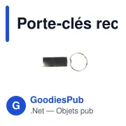 Porte-clés rectangulaire personnalisable en métal avec logo - Stella - Miniature 3
