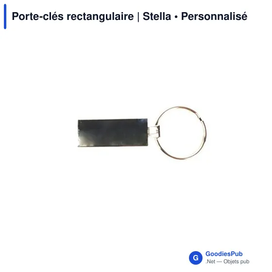 Porte-clés rectangulaire personnalisable en métal avec logo - Stella - Image 3
