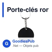 Porte-clés rond en acier inoxydable recyclé Risa - Miniature 1