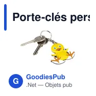 Porte-clés personnalisable en PVC avec logo - Modèle sur-mesure - Miniature 1