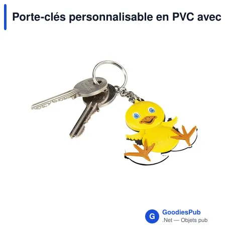 Porte-clés personnalisable en PVC avec logo - Modèle sur-mesure