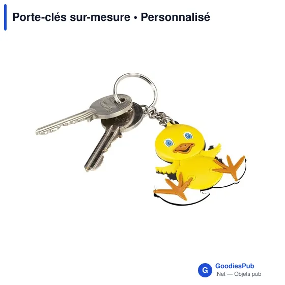 Porte-clés personnalisable en PVC avec logo - Modèle sur-mesure - Image 1