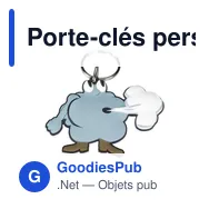 Porte-clés personnalisable en PVC avec logo - Modèle sur-mesure - Miniature 3