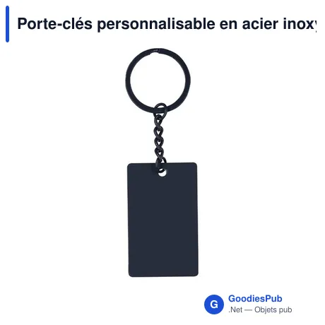Porte-clés personnalisable en acier inoxydable avec logo - Taraf