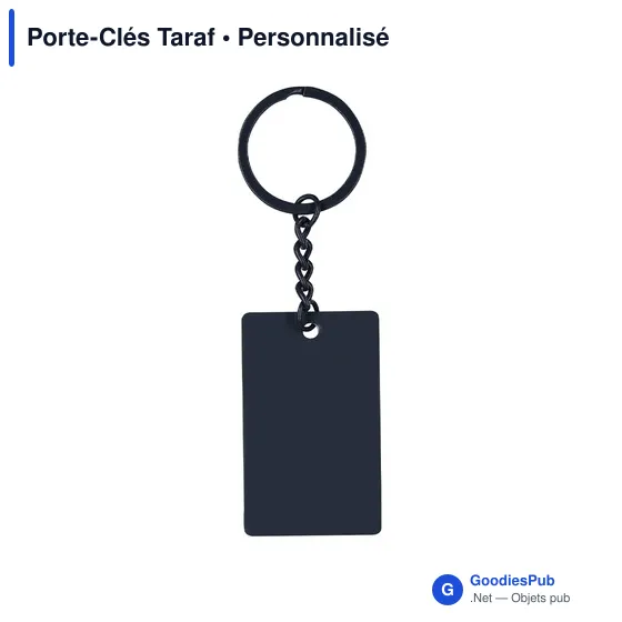Porte-clés personnalisable en acier inoxydable avec logo - Taraf - Image 1