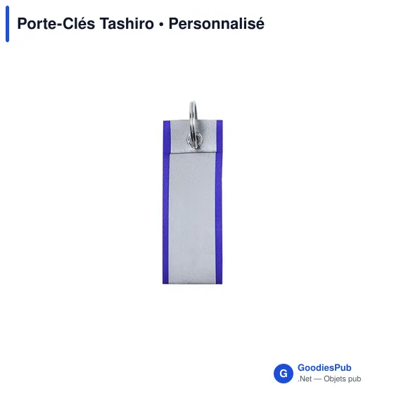 Porte-clés personnalisable Tashiro avec logo - Accessoire pratique - Image 1