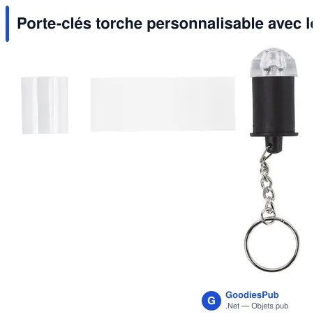 Porte-clés torche personnalisable avec logo - Carly
