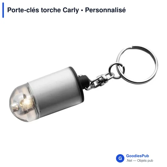 Porte-clés torche personnalisable avec logo - Carly - Image 2