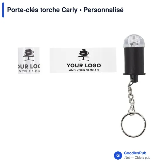 Porte-clés torche personnalisable avec logo - Carly - Image 4