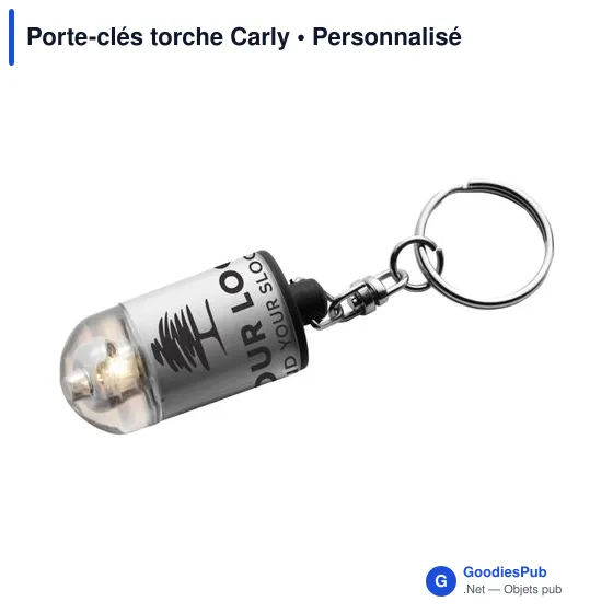 Porte-clés torche personnalisable avec logo - Carly - Image 5