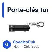 Porte-clés torche en aluminium Anna - Miniature 1