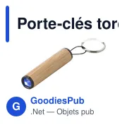 Porte-clés torche en bambou Ilse - Miniature 1