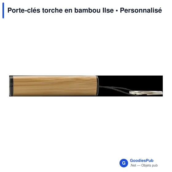 Porte-clés torche en bambou Ilse - Image 2