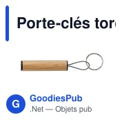 Porte-clés torche en bambou Ilse - Miniature 3