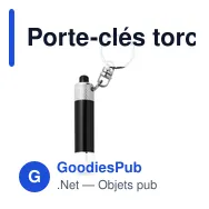 Porte-clés torche en métal personnalisable avec logo - Audrey - Miniature 12