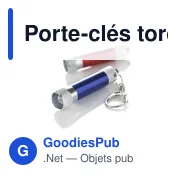 Porte-clés torche en métal personnalisable avec logo - Audrey - Miniature 4